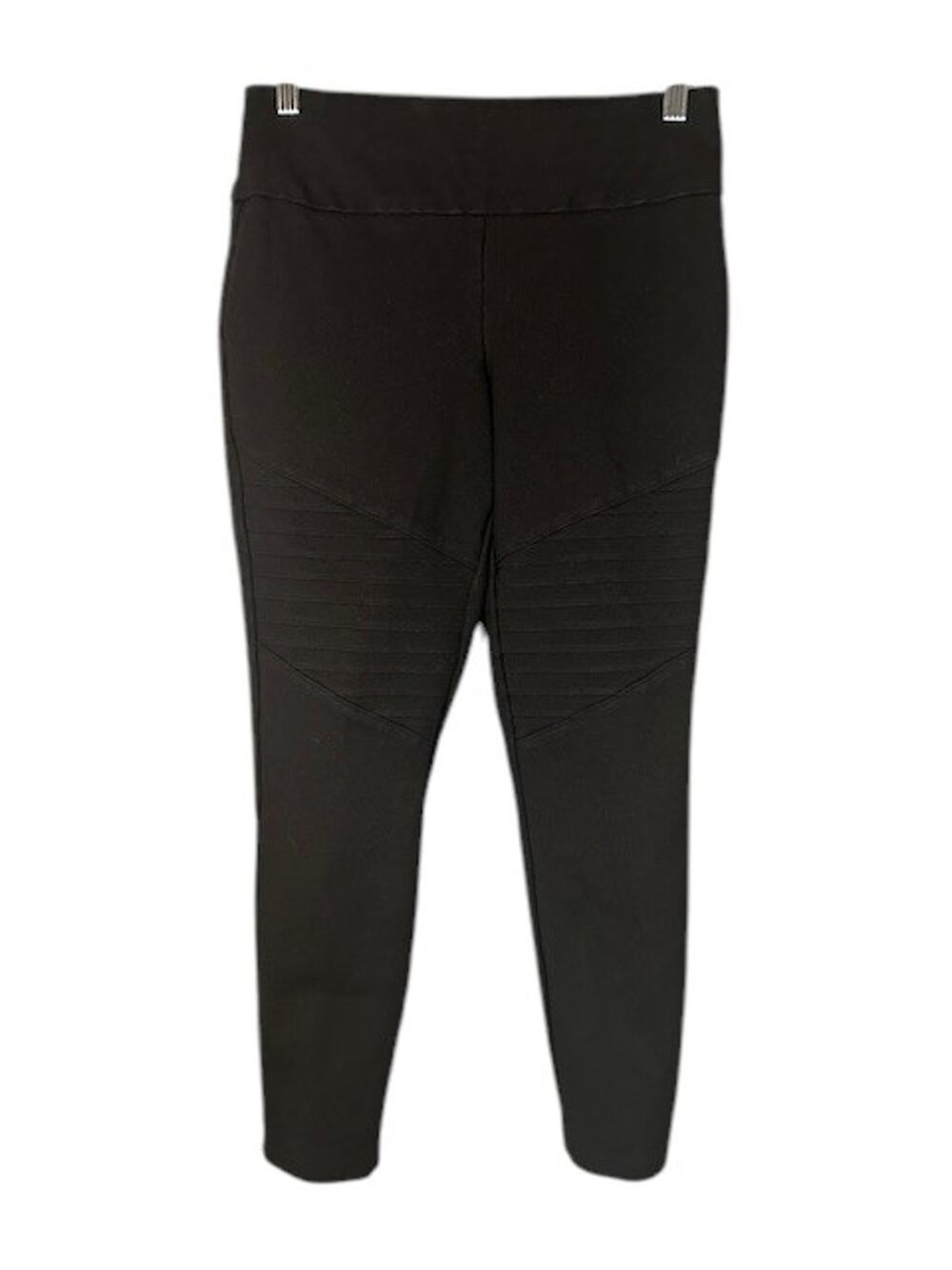 One by Chapter One Black Moto Stretch Dressy Skinny Ankle Leggings Women Sz M